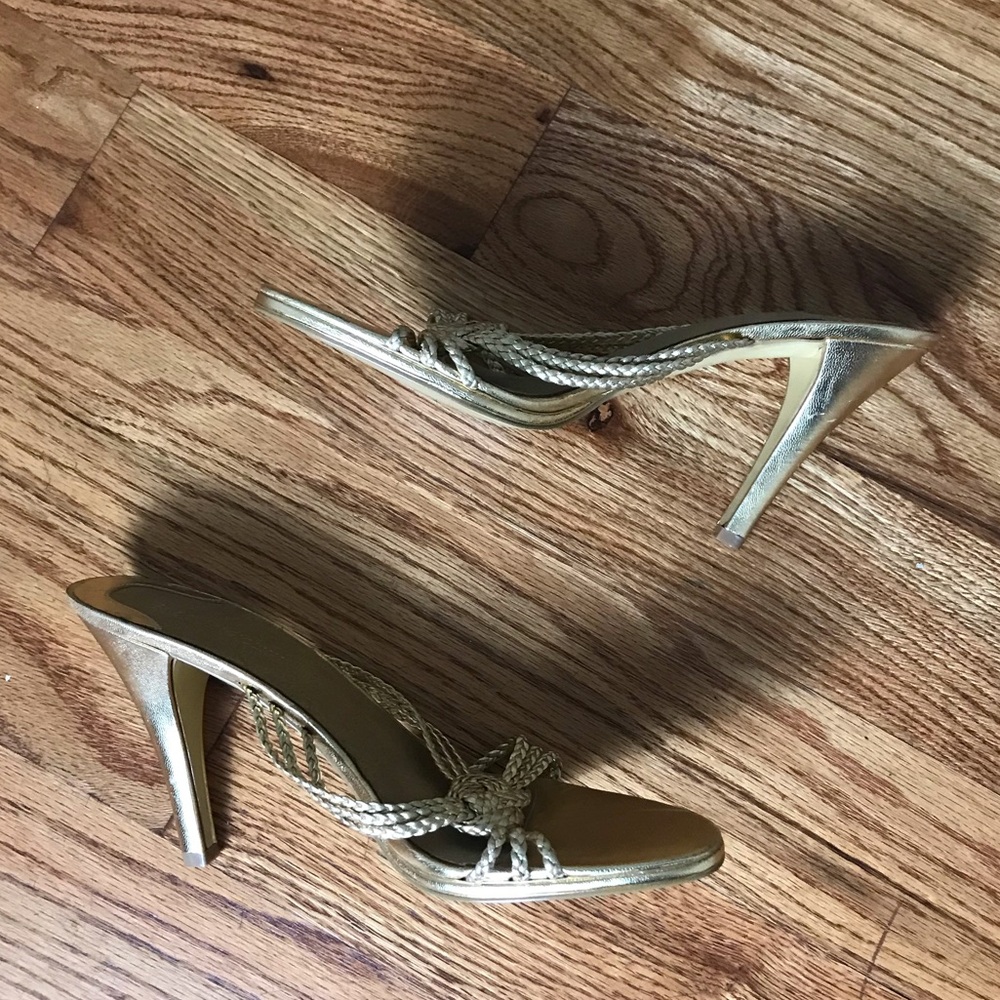 Enzo Angiolini Gold Heel Sandals